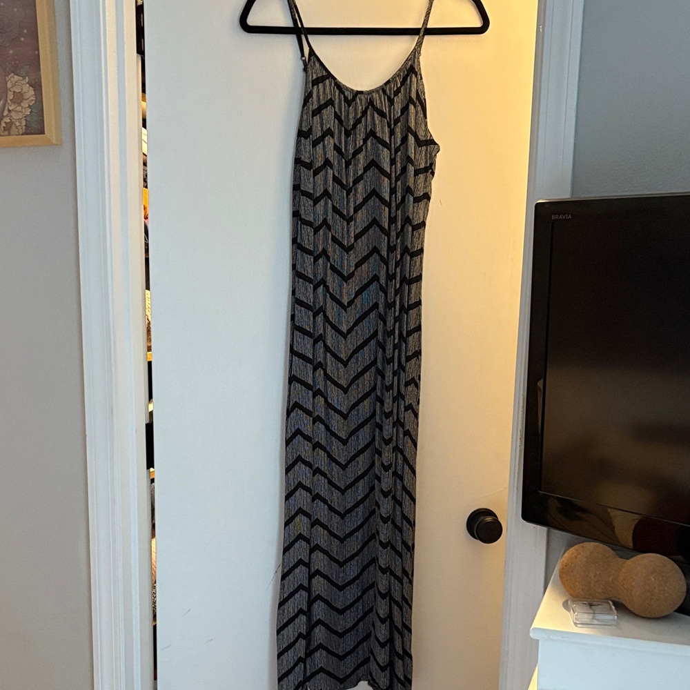 Merona Black and Gray Chevron Maxi Dress